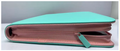 Card Binder 2-Tone Zippered 9-Pocket Mint Green With Pink Zipper