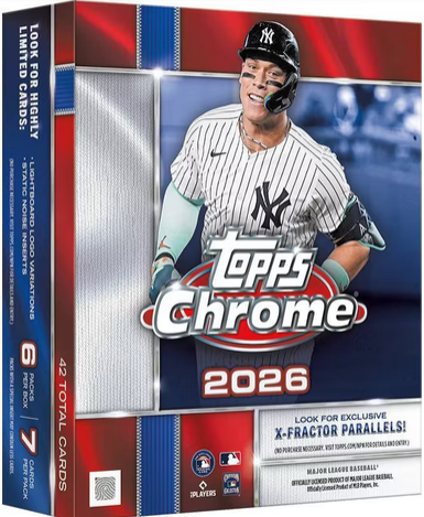 2026 Topps MLB Chrome Baseball Trading Card Mega Box