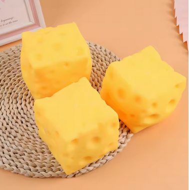 Giant Cube Cheese Squeeze Toy