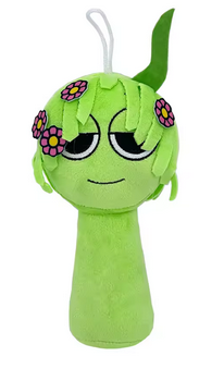 Green Sprunki Plush – Pink Flowers in Hair Cute Soft Stuffed Toy