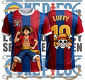 Luffy Red/Blue Soccer Jersey