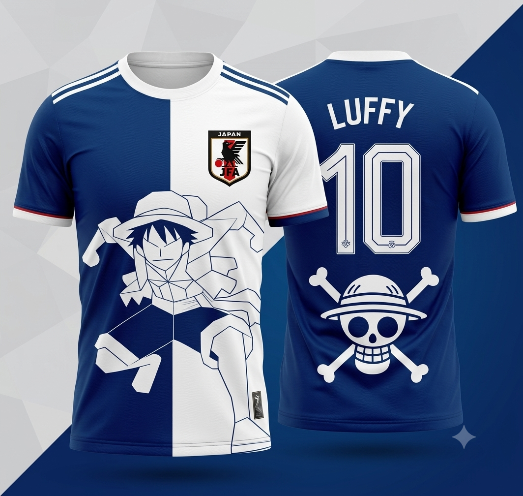 Luffy White/Blue soccer jersey