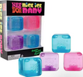 Nice Ice Cube Squish 4-Pack – Translucent Crystal Fidget Blocks (NeeDoh Style Replicated Packaging)
