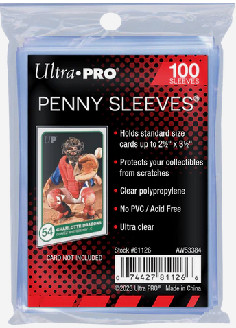 100ct PENNY SLEEVES® 2.5" x 3.5" Soft Trading Card Protectors