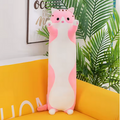 Pink Long Cat Plush Throw Pillow 70cm