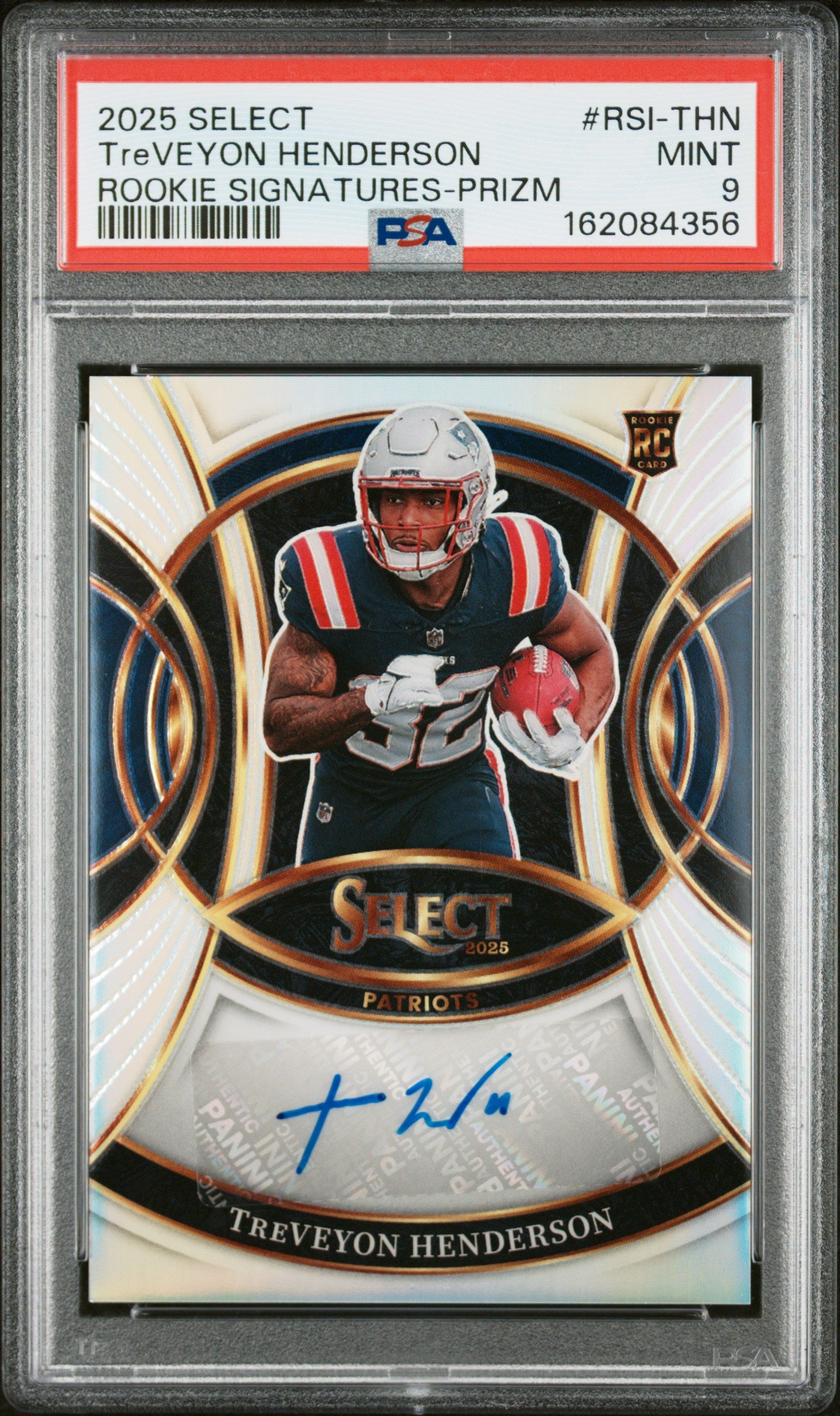 2025 Panini Select Rookie Signatures Treveyon Henderson #RSI-THN PSA-9