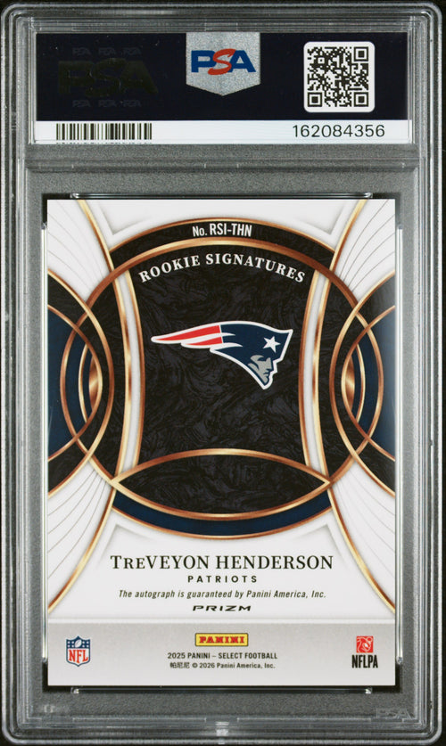 2025 Panini Select Rookie Signatures Treveyon Henderson #RSI-THN PSA-9